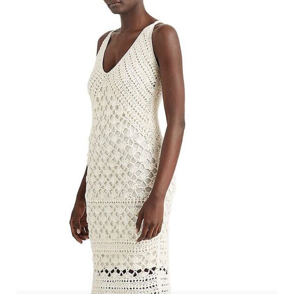 Ralph Lauren Collection Hand Crochet Sleeveless V-Neck Sweater Dress Silk Knit S - Picture 12 of 15